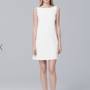 Aidan Mattix white cap sleeve dress